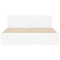 Bedframe met hoofdeinde en LED wit 150x200 cm - thumbnail