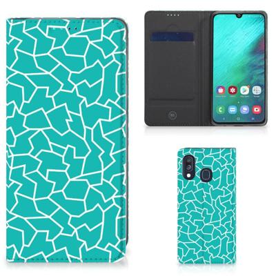 Samsung Galaxy A40 | Bookcase | Cracks Blue