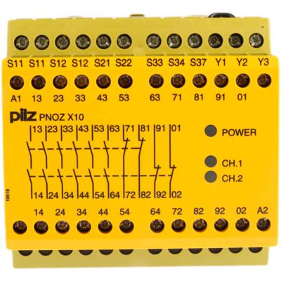 PILZ PNOZ X10 24VDC 6n/o 4n/c 3LED Veiligheidsschakelapparaat Voedingsspanning (num): 24 V/DC 6x NO, 4x NC (b x h x d) 90 x 87 x 121 mm 1 stuk(s)