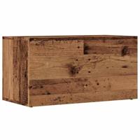 LP Opbergbox 69,5x34x36 cm bewerkt hout oud houtkleurig - thumbnail