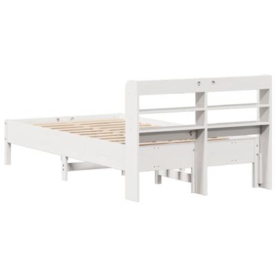 Bedframe zonder matras massief grenenhout wit 90x190 cm