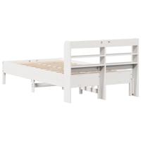 Bedframe zonder matras massief grenenhout wit 140x200 cm - thumbnail