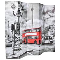 Kamerscherm inklapbaar Londen bus 200x170 cm zwart en wit - thumbnail