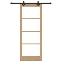 Schuifdeur met Hardware Set - 83x211 cm - Massief Vurenhout - thumbnail