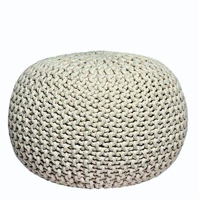 Label51 Poef Gebreid M Katoen Naturel