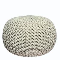 Label51 Poef Gebreid M Katoen Naturel - thumbnail
