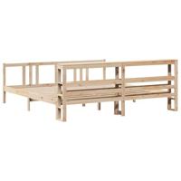 Bedframe met hoofdbord massief grenenhout 180x200 cm - thumbnail