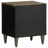 Nachtkastjes 2 st 40x33x46 cm massief mangohout lichtgrijs - thumbnail