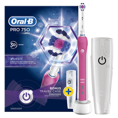Oral-B PRO 750 CrossAction Oplaadbare Elektrische Tandenborstel Bonusverpakking Oral-B PRO 750 CrossAction Oplaadbare Elektrische Tandenborstel Bonusverpakking