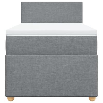 Boxspring met matras stof lichtgrijs 140x190 cm - thumbnail