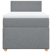 Boxspring met matras stof lichtgrijs 180x200 cm - thumbnail