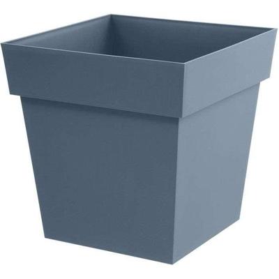 Vierkante bloempot - EDA - Toscane - 50 cm - 87 L - Binnen/buiten - 49,5 x 49,5 x H 52,5 cm - Denimblauw