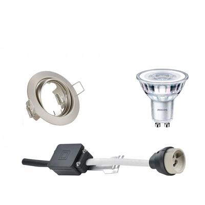Philips LED Spot Set GU10 Inbouw Rond Mat Nikkel 4W 4000K Dimbaar