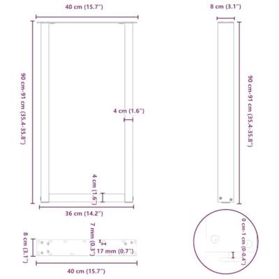 Bartafelpoten 2 st U-vormig 50x(90-91) cm staal naturel