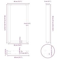 Bartafelpoten 2 st U-vormig 50x(90-91) cm staal naturel - thumbnail