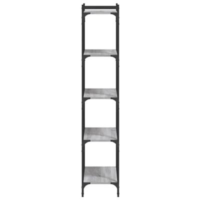 Boekenkast 5-laags 60x30x154 cm bewerkt hout grijs sonoma