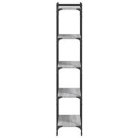 Boekenkast 5-laags 60x30x154 cm bewerkt hout grijs sonoma - thumbnail