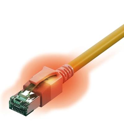 EasyLan S/FTP DualBoot® LED Kabel Cat.6A (Class EA), LSOH, geel, 0,5 m