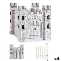 Vaardigheidsspel met Papier Pincello Kasteel (4 Stuks) - thumbnail