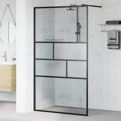 Inloop Douche Wand Zwart 80 x 195 x 0.5 cm Glas en Aluminium