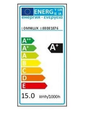 Omnilux 88081876 LED-lamp Energielabel F (A - G) E27 15 W Warmwit (Ø x l) 121 mm x 135 mm 1 stuk(s)