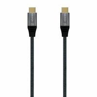 AISENS USB 2.0 kabel aluminium 5A 100W E-MARK - USB-C/M-USB-C/M - 1,0 m - grijs - thumbnail