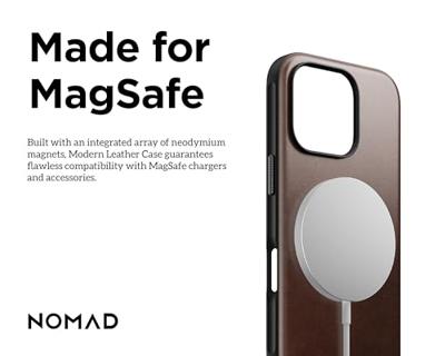 Nomad Modern Horween lederen hoesje iPhone 16 Pro - Rustic Brown