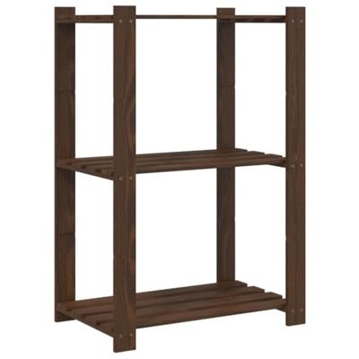 VidaXL Opbergrek 3-laags 60x38x90 cm massief grenenhout bruin VidaXL Opbergrek 3-laags 60x38x90 cm massief grenenhout bruin