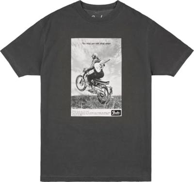 Fender Vintage Ad Tee Motorcycle Rider graphite S Fender Vintage Ad Tee Motorcycle Rider graphite S