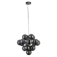 Searchlight Hanglamp GlasBerry Globe 17-lichts zwart met smoke glas - 52131-17SM - thumbnail