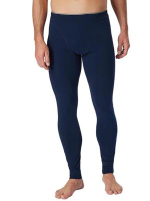 Heren Onderbroek lang 95/5 - Biologisch katoenen lange heren pantalon met sluiting - Zwart en Blauw
