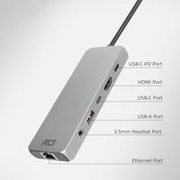 ACT USB-C 4K / 8K 60Hz dockingstation voor 1 HDMI monitor, 2,5 Gigabit ethernet, USB-C 10Gbps, USB-A 10Gbps, 3,5mm audio, PD pass-through - thumbnail
