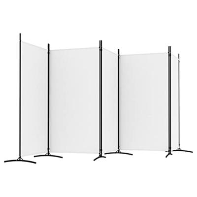 Kamerscherm met 5 panelen 433x180 cm stof wit - thumbnail