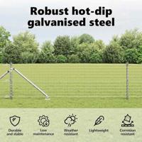 VidaXL Afrasteringspaal 13 pcs zilver staal - thumbnail