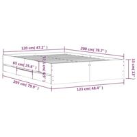 Bedframe met lades bewerkt hout gerookt eikenkleurig 120x200 cm - thumbnail