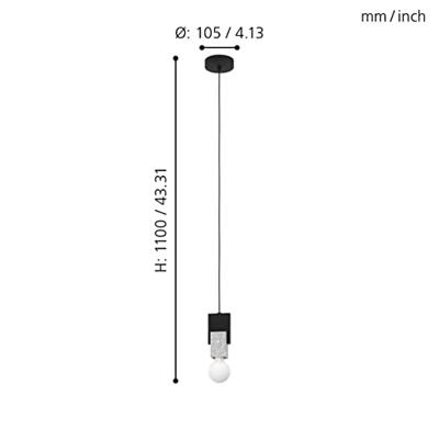Eglo Zwart hanglampjeLobatia - 99531
