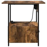 Nachtkastje met lade Gerookt eiken 60 x 30 x 61 cm Bewerkt hout - thumbnail