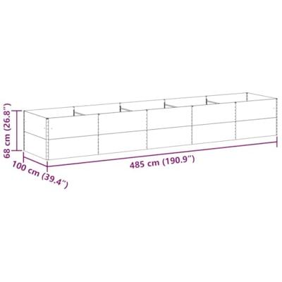 Verhoogde plantenbak 485 x 100 x 68 cm Gegalvaniseerd staal