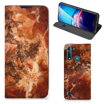 Motorola Moto G8 Power Lite Standcase Marmer Bruin