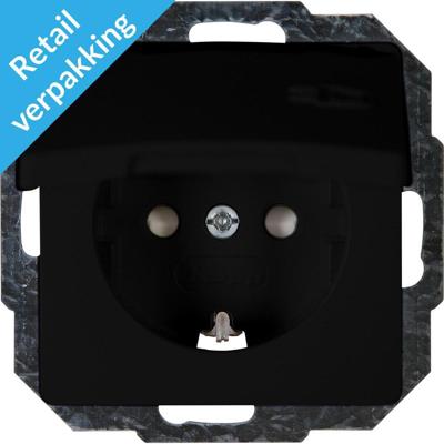 Enzo Kopp paris mat zwart inbouw stopcontact ra met deksel - 4625310 Enzo Kopp paris mat zwart inbouw stopcontact ra met deksel - 4625310
