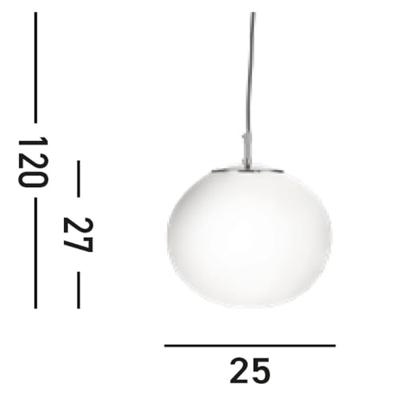 Searchlight Glazen hanglampAtom Ø 25cm met chroom - 6066
