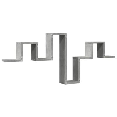 Wandschap 104,5x10x43 cm bewerkt hout betongrijs