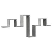 Wandschap 104,5x10x43 cm bewerkt hout betongrijs - thumbnail