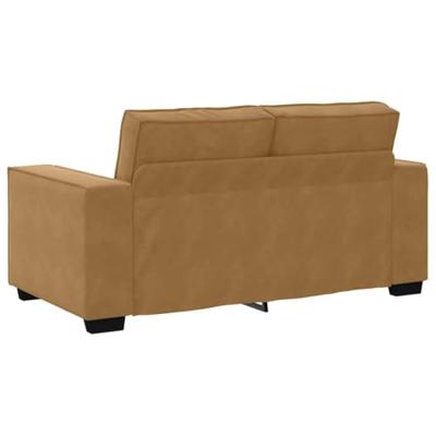 Tweezitsbank 120 cm fluweel bruin - thumbnail
