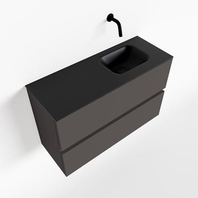 MONDIAZ ADA 80cm toiletmeubel dark grey. LEX wastafel urban rechts zonder kraangat MONDIAZ ADA 80cm toiletmeubel dark grey. LEX wastafel urban rechts zonder kraangat