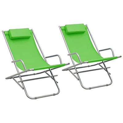VidaXL Klapstoelen 2 st staal groen