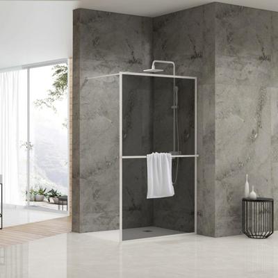 Inloopdouche Van Rijn ST04 Met Handdoekstang 90x200 cm 8 mm Rookglas Wit van Rijn Inloopdouche Van Rijn ST04 Met Handdoekstang 90x200 cm 8 mm Rookglas Wit van Rijn