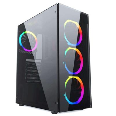 Gembird CCC-FC-1500RGB computerbehuizing Midi Tower Zwart, Transparant
