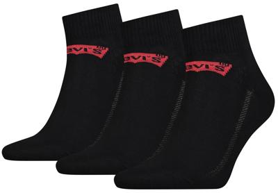 Levi's Mid Cut Batwing Logo Jet Black 3-Pack-39/42