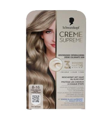Schwarzkopf Creme Supreme Crèmekleuring 8-16 Cool Asblond Schwarzkopf Creme Supreme Crèmekleuring 8-16 Cool Asblond